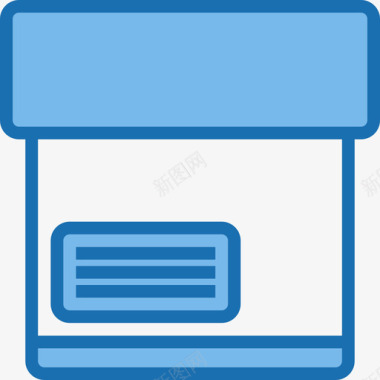 办公用品盒4蓝色图标图标