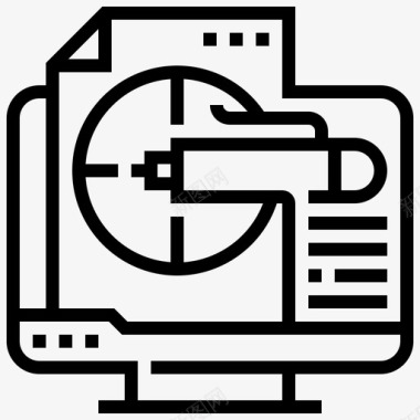 商业分析电脑图表分析数据图标图标
