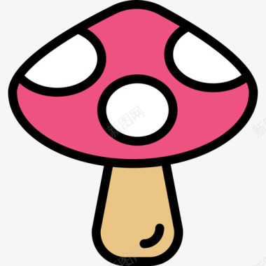 谷雨季蘑菇第8季线形颜色图标图标