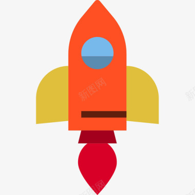 火箭商业元素4扁平图标图标