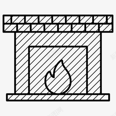 烟囱里的烟囱火家具图标图标