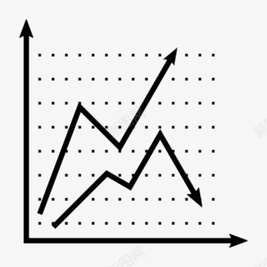 上升折线图折线图业务图形图标图标
