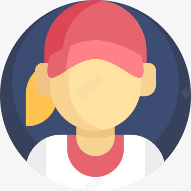 棒球运动员体育头像3平局图标图标