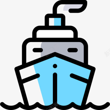 公共环境标识船公共交通13颜色省略图标图标