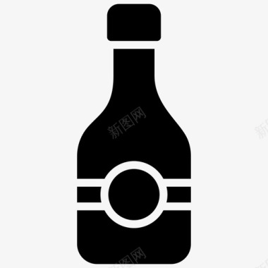 小包装酒瓶葡萄酒酒精饮料香槟图标图标