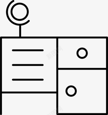 70年代桌子办公桌家具桌子图标图标