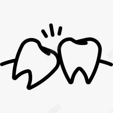 智齿牙齿18线形图标图标