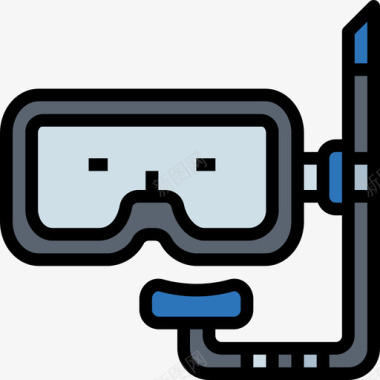混色背景潜水面罩钓鱼19线色图标图标