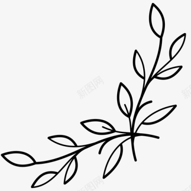 橄榄枝装饰角落繁花似锦图标图标
