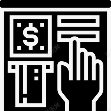 Atm金融科技要素2字形图标图标