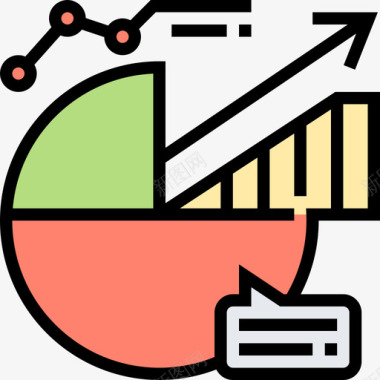 分析矢量图信息数据分析5线性颜色图标图标