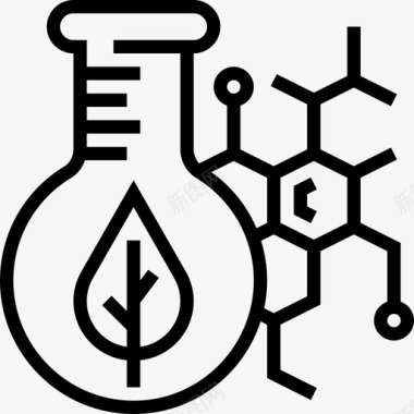 生化图标叶绿素生化8线性图标图标