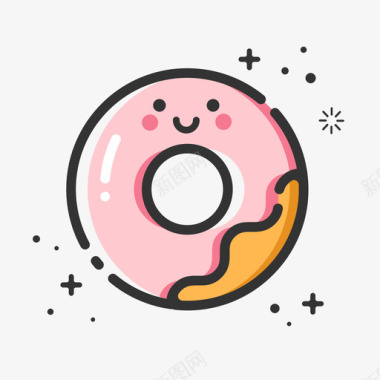 手绘感恩节食物mbe风格_甜甜圈图标