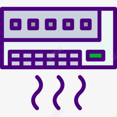 空调家用11线性颜色图标图标