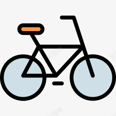 自行车旅行165线颜色图标图标