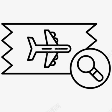 搜索机票飞机票航空轮廓图标图标