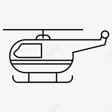 直升机飞行器螺旋桨图标图标