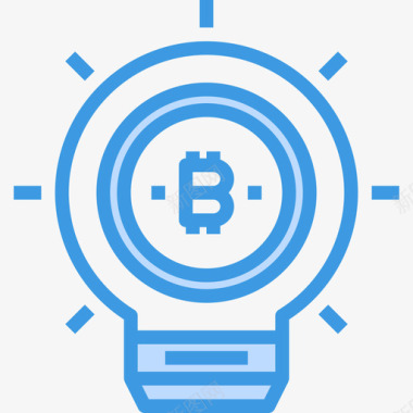 加密货币Idea加密货币和比特币5蓝色图标图标