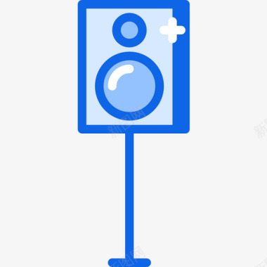 蓝色杭州标志扬声器tech16蓝色图标图标