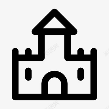 游乐场城堡建筑中世纪图标图标