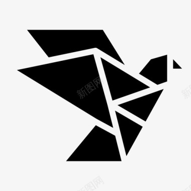 折纸鸟文化图标图标