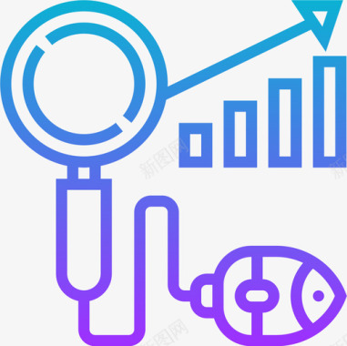 搜索图标搜索引擎优化数字营销108梯度图标图标