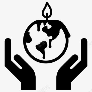 拯救地球全球变暖双手图标图标