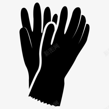 手保护手套清洁手保护图标图标