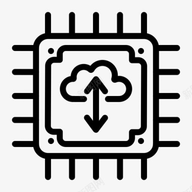 云处理器云计算计算机图标图标