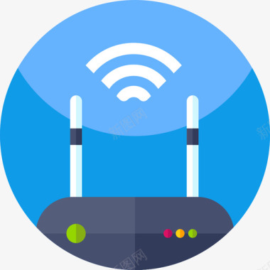 WiFi无线连接Wifi24小时大数据扁平图标图标