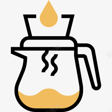 滴水杯咖啡59黄色阴影图标图标