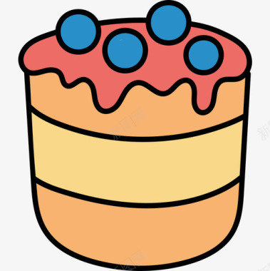 蛋糕烘焙店63彩色图标图标