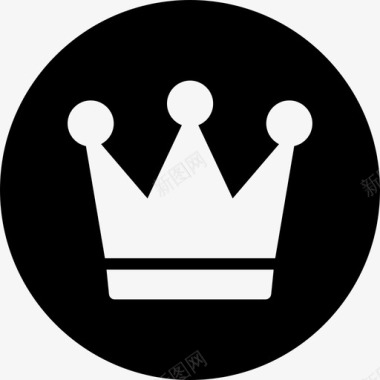 皇冠王国优雅圆形填充物图标图标