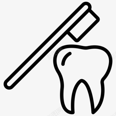 刷牙清洁牙齿牙齿护理图标图标