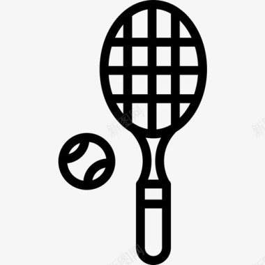 网球拍运动和游戏9直线型图标图标