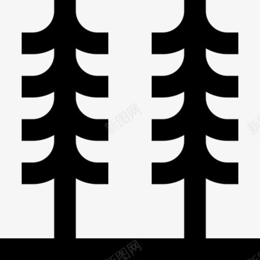 松树松树滑雪3直线型图标图标