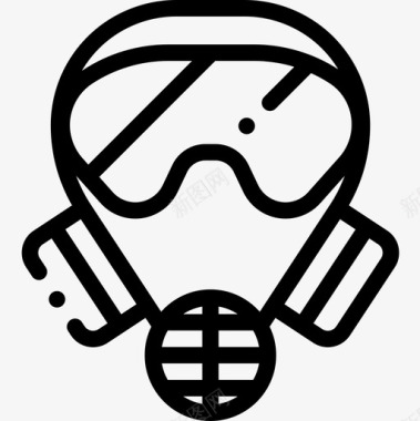 面具防毒面具污染7线性图标图标