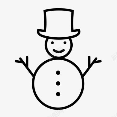 冬天的雪人雪人圣诞节乐趣图标图标