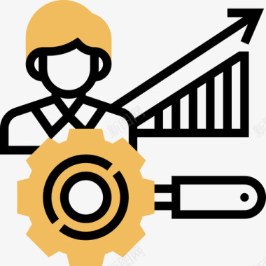搜索引擎优化数据分析黄色阴影图标图标