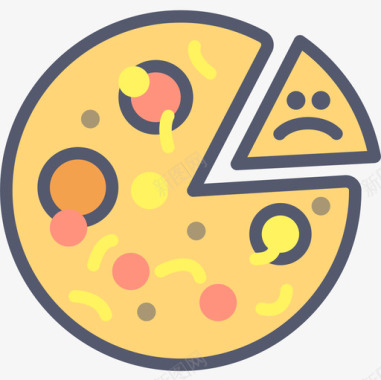 披萨美食家原色图标图标