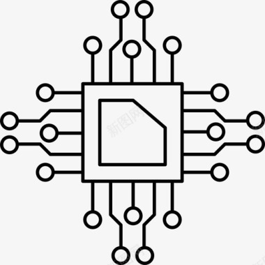 RFID芯片处理器电路ic图标图标