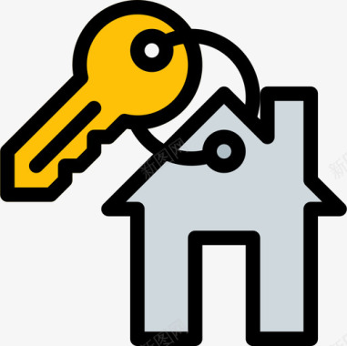 房地产倒计时房屋钥匙房地产110线性颜色图标图标