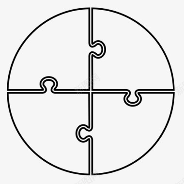 图拼图圈轮廓拼图圆圈轮廓信息图图标图标