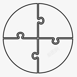 拼图圆圈拼图圈轮廓拼图圆圈轮廓信息图图标高清图片
