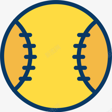 棒球运动棒球运动和游戏7线性颜色图标图标