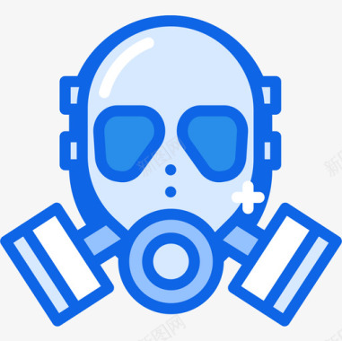 防毒面具军用28蓝色图标图标