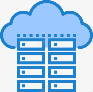 云数据库云存储网络和数据库22蓝色图标图标