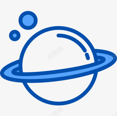 土星太空和宇宙4蓝色图标图标