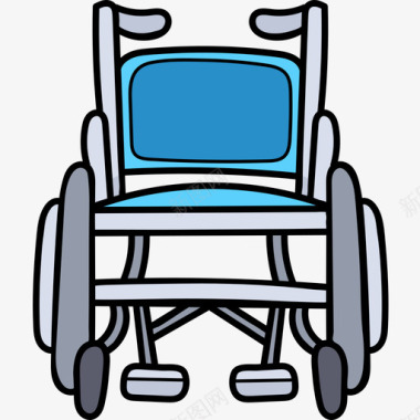 轮椅医疗器械17彩色图标图标