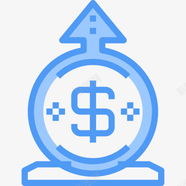 现金金融货币5蓝色图标图标